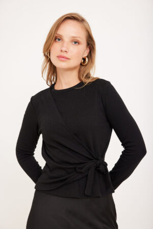 חולצת מעטפה שחור
