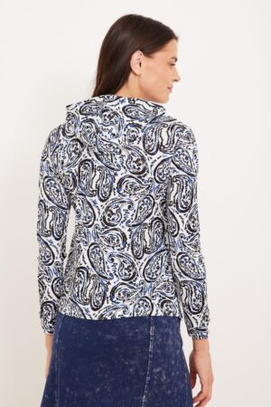 חולצת הנקה פייזלי כחול לבן