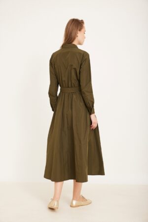 שמלת טאפט ירוק זית