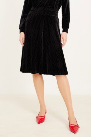 חצאית קטיפה V קצרה