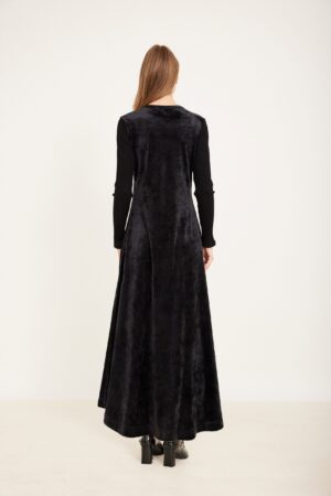 שמלת קטיפה שרוול ריבס