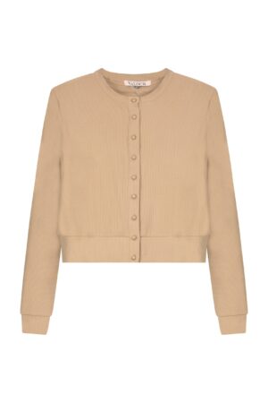 רודה חומה בסגנון אופנה נוחה ללבוש, מקרב אופנת נשים שיקית, פריטי לבוש יומיומיים מוגמרים באלגנטיות.