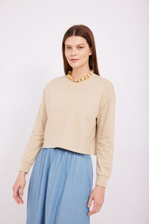 חולצת קרופ קפה