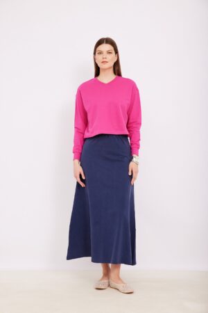 חולצת קרופ פוקסיה