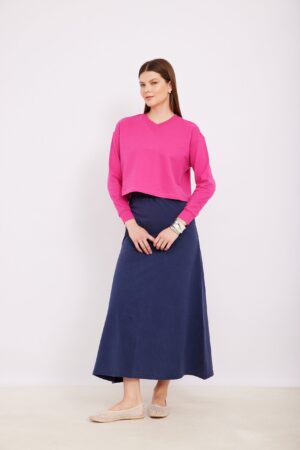 חולצת קרופ פוקסיה