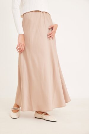 חצאית סאטן בז