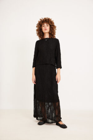 חולצת רשת תחרה שחור