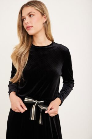 שמלת הנקה קטיפה ריבועים וסרט