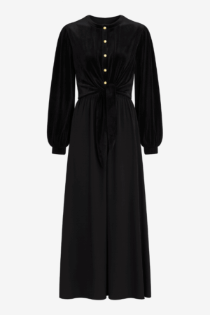 שמלת קטיפה כפתורים וסאטן