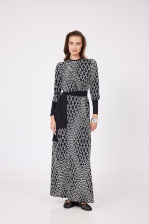 שמלת ריבועים שחור לבן