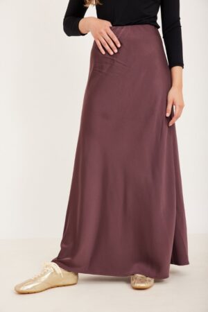 חצאית סאטן בורדו